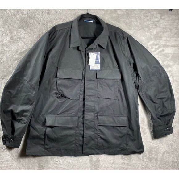 Men’s Black Utility Military Jacket – Tactical Cargo Style – Size XLR - Picture 2 of 14